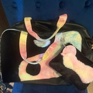 Colorful Faux Fur Women's Bag Set